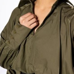 THE MUST HAVE BUBBLE POPLIN BLOUSE -helmut shop the must have bubble poplin blouse olive 6 6