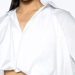THE MUST HAVE BUBBLE POPLIN BLOUSE -helmut shop the must have bubble poplin blouse white 9 9