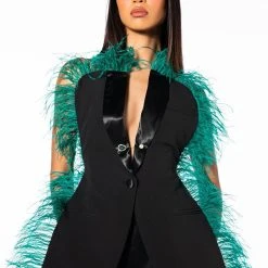 THE ONE FEATHER TRIMMED OPEN BACK BLOUSE -helmut shop the one feather trimmed open back blouse black multi 3 3