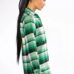 TOKYO STYLE EMBELLISHED PATCH BUTTON DOWN -helmut shop tokyo style embellished patch button down green multi 5 5