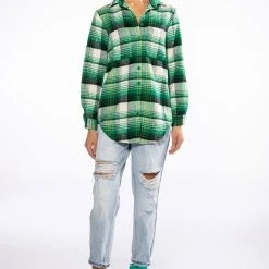 TOKYO STYLE EMBELLISHED PATCH BUTTON DOWN -helmut shop tokyo style embellished patch button down green multi 8 8