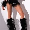 TOO COCKY FEATHER TRIM FAUX LEATHER SHORTS