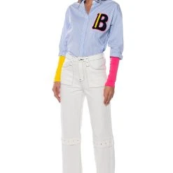 TOP OF THE CLASS BLUE BUTTON DOWN -helmut shop top of the class blue button down blue multi 3 3