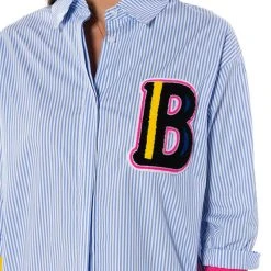 TOP OF THE CLASS BLUE BUTTON DOWN -helmut shop top of the class blue button down blue multi 7 7