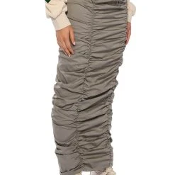 TOP OF THE WORLD CINCHED MAXI SKIRT -helmut shop top of the world cinched maxi skirt light grey 2 2