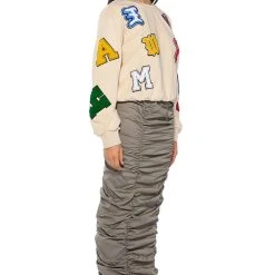 TOP OF THE WORLD CINCHED MAXI SKIRT -helmut shop top of the world cinched maxi skirt light grey 4 4