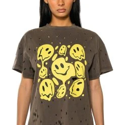 TRIPPY TRIPPY DISTRESSED CREW NECK TSHIRT