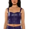 TRUE LOVE ZIP UP STRUCTURED TANK TOP 1 TRUE LOVE ZIP UP STRUCTURED TANK TOP -helmut shop true love zip up structured tank top purple 1 1