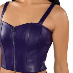 TRUE LOVE ZIP UP STRUCTURED TANK TOP -helmut shop true love zip up structured tank top purple 7 7