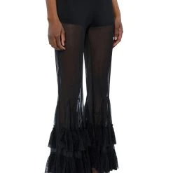 TRY AGAIN RUFFLED FLARE LEGGING -helmut shop try again ruffled flare legging black 3 3