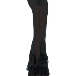 TRY AGAIN RUFFLED FLARE LEGGING -helmut shop try again ruffled flare legging black 7 7