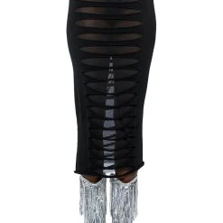 TRY ME DISTRESSED MIDI SKIRT -helmut shop try me distressed midi skirt black 7 7