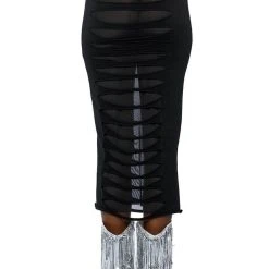 TRY ME DISTRESSED MIDI SKIRT -helmut shop try me distressed midi skirt black 9 9