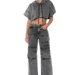 TURN IT UP SHORT SLEEVE PULLOVER HOODIE -helmut shop turn it up short sleeve pullover hoodie grey 2 2