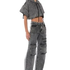 TURN IT UP SHORT SLEEVE PULLOVER HOODIE -helmut shop turn it up short sleeve pullover hoodie grey 3 3