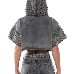 TURN IT UP SHORT SLEEVE PULLOVER HOODIE -helmut shop turn it up short sleeve pullover hoodie grey 5 5