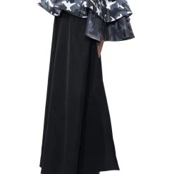 UNBOTHERED HIGH LOW HEM RUFFLE MAXI SKIRT -helmut shop unbothered high low hem ruffle maxi skirt black 4 4