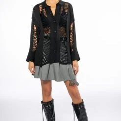 UNDERCOVER PLEATED MINI SKIRT -helmut shop undercover pleated mini skirt grey 10 10