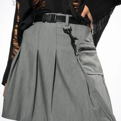 UNDERCOVER PLEATED MINI SKIRT -helmut shop undercover pleated mini skirt grey 2 2 c1