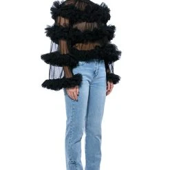 MULTI LAYER RUFFLES STATEMENT TOP -helmut shop uniquely you ruffle statement top black 2 2