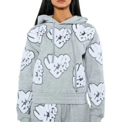 UNREAL HOODIE WITH PATCHES -helmut shop unreal hoodie with patches heather grey 4 4