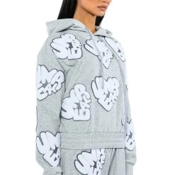 UNREAL HOODIE WITH PATCHES -helmut shop unreal hoodie with patches heather grey 5 5