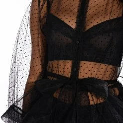 UPPER EAST SIDE TIE WAIST LONG SLEEVE PEPLUM BLOUSE -helmut shop upper east side tie waist long sleeve peplum blouse black 6 6