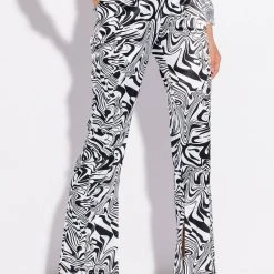 UTOPIA FLARED TROUSER -helmut shop utopia flared trouser black white 4 4