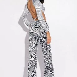 UTOPIA FLARED TROUSER -helmut shop utopia flared trouser black white 5 5