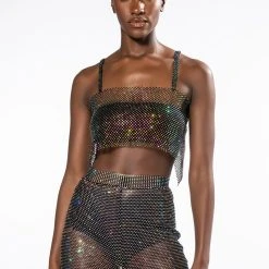 VANESSA RHINESTONE MESH BRALETTE -helmut shop vanessa rhinestone mesh bralette black 4 4