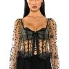 VEN AQUI LACE UP CORSET TOP -helmut shop ven aqui lace up corset top beige multi 1 1