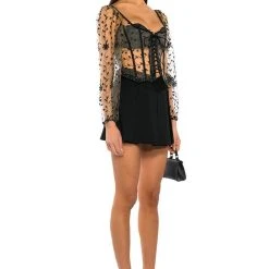 VEN AQUI LACE UP CORSET TOP -helmut shop ven aqui lace up corset top beige multi 4 4