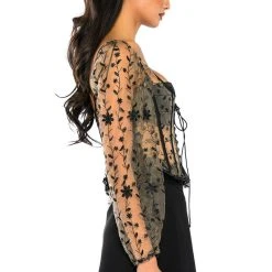 VEN AQUI LACE UP CORSET TOP -helmut shop ven aqui lace up corset top beige multi 5 5