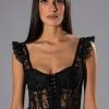 VEN AQUI LACE UP CORSET TOP -helmut shop ven aqui lace up corset top black 1 1 c1