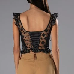 VEN AQUI LACE UP CORSET TOP -helmut shop ven aqui lace up corset top black 6 6 c1