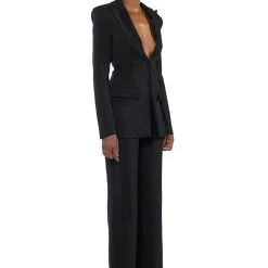 VIBE SO RARE TWO PIECE BLAZER JUMPSUIT -helmut shop vibe so rare two piece blazer jumpsuit black 4 4