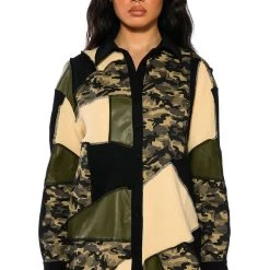 VICTORIOUS PATCHWORK BUTTON DOWN BLOUSE 11 VICTORIOUS PATCHWORK BUTTON DOWN BLOUSE -helmut shop victorious patchwork button down blouse green multi 2 2