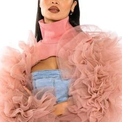 VIRGO RUFFLE SLEEVE LAYERING TOP -helmut shop virgo ruffle sleeve layering top blush 2 2