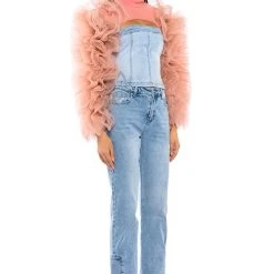 VIRGO RUFFLE SLEEVE LAYERING TOP -helmut shop virgo ruffle sleeve layering top blush 5 5