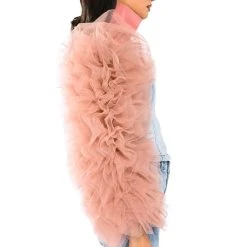 VIRGO RUFFLE SLEEVE LAYERING TOP -helmut shop virgo ruffle sleeve layering top blush 6 6