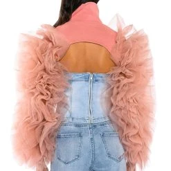 VIRGO RUFFLE SLEEVE LAYERING TOP -helmut shop virgo ruffle sleeve layering top blush 7 7