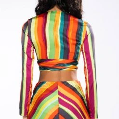 WANT YOU TO WANT ME TIE FRONT BLOUSE -helmut shop want you to want me tie front blouse red multi 7 7