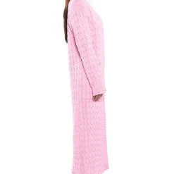 WARM N FUZZY BRAID PATTERN KNIT CARDIGAN -helmut shop warm n fuzzy braid pattern knit cardigan pink 3 3