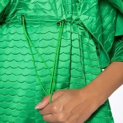 WEEKEND OFF THE SHOULDER RUFFLE ROMPER -helmut shop weekend off the shoulder ruffle romper green 6 6