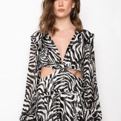 WHAT YA WISHED FOR ROMPER WITH CUT OUTS -helmut shop what ya wished for romper with cut outs black white 3 3
