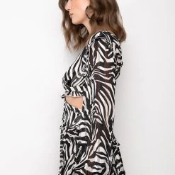 WHAT YA WISHED FOR ROMPER WITH CUT OUTS -helmut shop what ya wished for romper with cut outs black white 4 4