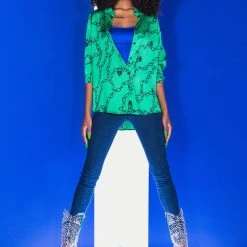 WHAT'S NEW BUTTON UP BLOUSE -helmut shop whats new button up blouse green multi 2 2