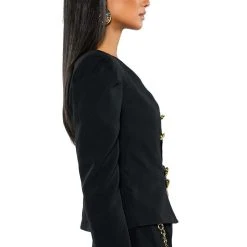 FLORENCE STRUCTURED BLOUSE -helmut shop whats not to love structured shoulder cut out blouse black 7 7