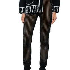 LYNN CINCHED ANKLE SHEER STRIPE LEGGING -helmut shop whats the vibe cinched ankle sheer stripe legging black 3 3