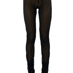 LYNN CINCHED ANKLE SHEER STRIPE LEGGING -helmut shop whats the vibe cinched ankle sheer stripe legging black 6 6